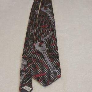 Vintage Home Improvement Retro Giant Wrench Tools Tie USA